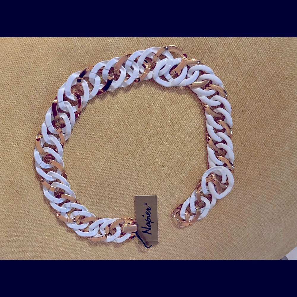 Napier gold and white necklace